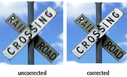 Simulated vision corrected for astigmatism